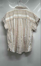 Load image into Gallery viewer, Lucky Brand Womens Beige Short Sleeve Collared Button-Up Shirt Size Large
