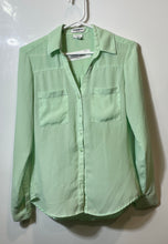 Load image into Gallery viewer, Express Womens Portofino Green Slim Fit Long Sleeve Button-Up Shirt Size XS
