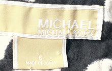 Load image into Gallery viewer, MichaeL Kors Womens Black White Printed Pleated Side Zip Mini Skirt Size 6
