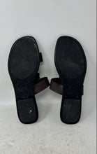 Load image into Gallery viewer, Zara Womens Black Brown Faux Leather Double Strap Flat Slide Sandals Size EUR 39
