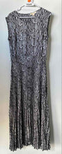 Load image into Gallery viewer, Michael Kors Womens Black White Snakeskin Maxi Dress Size L Missing Belt
