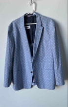 Load image into Gallery viewer, Tommy Hilfiger Mens Blue Printed Cotton Long Sleeve One-Button Blazer Size 46R
