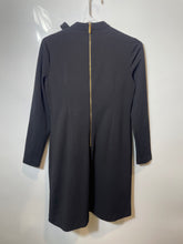 Load image into Gallery viewer, Calvin Klein Womens Black Long Sleeve Mock Neck Bow Shift Dress Size 8P
