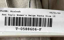 Load image into Gallery viewer, Ann Taylor Womens Beige Flat Front Straight Leg Pull-On Ankle Pants Size 10
