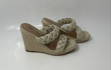 Load image into Gallery viewer, Steve Madden Womens Beige Braided Strap Wedge Heel Espadrille Sandals Size 6
