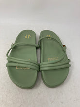 Load image into Gallery viewer, Silvia Cobos Womens Lia Green Leather Open Toe Slip-On Slides Sandals Size 7
