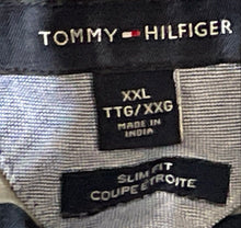Load image into Gallery viewer, Tommy Hilfiger Mens Blue Gray Striped Slim Fit Golf Polo Shirt Size XXL
