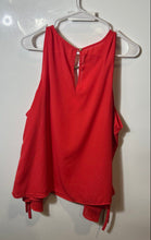 Load image into Gallery viewer, Michael Kors Womens Orange Sleeveless Keyhole Split Neck Blouse Top Size Large
