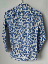 Load image into Gallery viewer, Elie Balleh Boys White Blue Floral Long Sleeve Slim-Fit Dress Shirt Size 10
