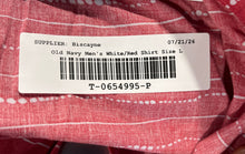 Load image into Gallery viewer, Old Navy Mens White Red Striped Cotton Classic Fit Button-Up Shirt Size Large
