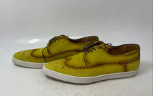 Load image into Gallery viewer, Ga Rucci Mens Yellow Brown Leather Lace-Up Wingtip Derby Dress Shoes Size 11
