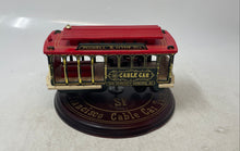 Load image into Gallery viewer, Powell &amp; Hyde Sts. San Francisco Cable Car Wooden Music Box &amp; Turntable Display
