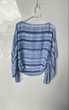 Load image into Gallery viewer, Michael Kors Womens Blue White Striped Side Drawstring Cover Up Size S/M
