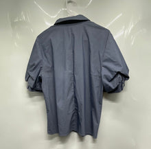 Load image into Gallery viewer, Worthington Womens Gray Puff Sleeve Collared Button Front Blouse Top Size M
