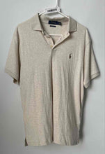 Load image into Gallery viewer, Polo Ralph Lauren Mens Beige Short Sleeve Custom Slim Fit Polo Shirt Size Large

