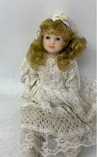 Load image into Gallery viewer, Blonde Hair Blue Eyes Home Decorative Porcelain Doll Collectible With Outfit
