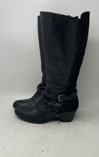 Load image into Gallery viewer, Earth Womens Orchard Black Leather Side Zip Block Heel Knee-High Boots Size 8B

