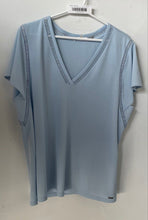 Load image into Gallery viewer, Calvin Klein Womens Blue Short Sleeve V-Neck Pullover Blouse Top Size 1X
