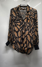 Load image into Gallery viewer, DKNY Womens Multicolor Abstract Print Long Sleeve Button-Up Shirt Size XS
