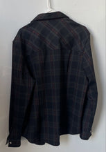 Load image into Gallery viewer, Scott James Mens Black Plaid Long Sleeve Collared Button-Up Shirt Size Large
