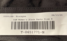 Load image into Gallery viewer, H&amp;M Womens Black Slash Pockets Flat Front Straight Leg Dress Pants Size 4
