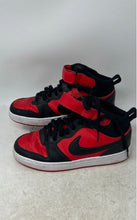 Load image into Gallery viewer, Nike Boys Court Borough Mid 2 CD7782-602 Red Black Basketball Shoes Size 7Y
