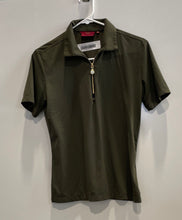 Load image into Gallery viewer, Brendratti Womens Green Short Sleeve Regular Fit Quarter Zip Polo Shirt Size 46
