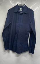 Load image into Gallery viewer, Calvin Klein Mens Blue Long Sleeve Spread Collar Button-Up Shirt No Size
