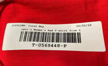 Load image into Gallery viewer, Levi's Womens Red Short Sleeve Crew Neck Pullover T-Shirt Size Large
