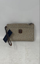 Load image into Gallery viewer, Tommy Hilfiger Womens Brown And Tan Monogram Plaque Wristlet Wallet With Tags
