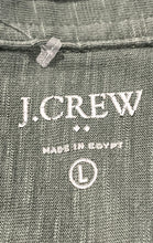 Load image into Gallery viewer, J.Crew Mens Green Cotton Spread Collar Short Sleeve Button-Up Shirt Size Large
