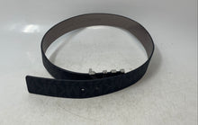 Load image into Gallery viewer, Michael Kors Mens Black Gray Monogram Print Silver Buckle Reversible Belt Size S
