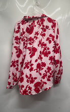 Load image into Gallery viewer, Ann Taylor Womens Red White Floral Long Sleeve Button-Up Shirt Size S
