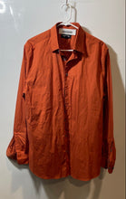 Load image into Gallery viewer, Express Mens Rust Extra Slim Fit Long Sleeve Collared Button-Up Shirt Size L
