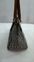 Load image into Gallery viewer, Calvin Klein Womens Gray Black Monogram Double Handle Shoulder Tote Bag
