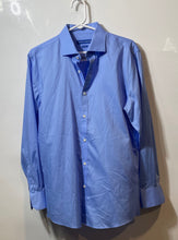 Load image into Gallery viewer, Vince Camuto Mens Blue Collared Slim Fit Long Sleeve Dress Shirt Size 15 1/2
