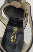 Load image into Gallery viewer, Michael Kors Womens Berkley Black Leather Open Toe T-Strap Heels Size 7M
