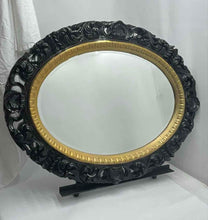 Load image into Gallery viewer, Home Decorative Black Swirl Engraved Frame Round Shape Wall Mirror
