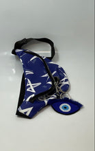 Load image into Gallery viewer, Camila Canabal Womens Blue White Star Print Leather Adjustable Strap Belt Bag
