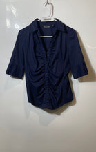 Load image into Gallery viewer, 7th Avenue New York &amp; Company Womens Blue Short Sleeve Button-Up Shirt Size XS

