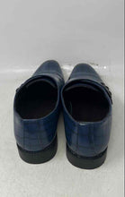 Load image into Gallery viewer, Mens Blue Black Leather Almond Toe Monk Strap Dress Shoes Size EUR 44
