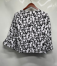 Load image into Gallery viewer, Anne Klein Womens Black And White Floral 3/4 Sleeve Open Front Jacket Size L
