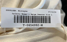 Load image into Gallery viewer, Talbots Womens Beige Cotton Long Sleeve Round Neck Regular Fit T-Shirt Size LP
