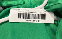 Load image into Gallery viewer, Zara Womens Green Satin Long Sleeve Collared Casual Button-Up Shirt Size XS
