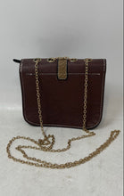 Load image into Gallery viewer, Beya Womens Brown Snakeskin Leather Chain Strap Flap Mini Crossbody Bag
