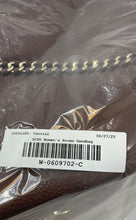 Load image into Gallery viewer, BCBG Womens Brown Leather Bag Charm Double Handle Tote Handbag
