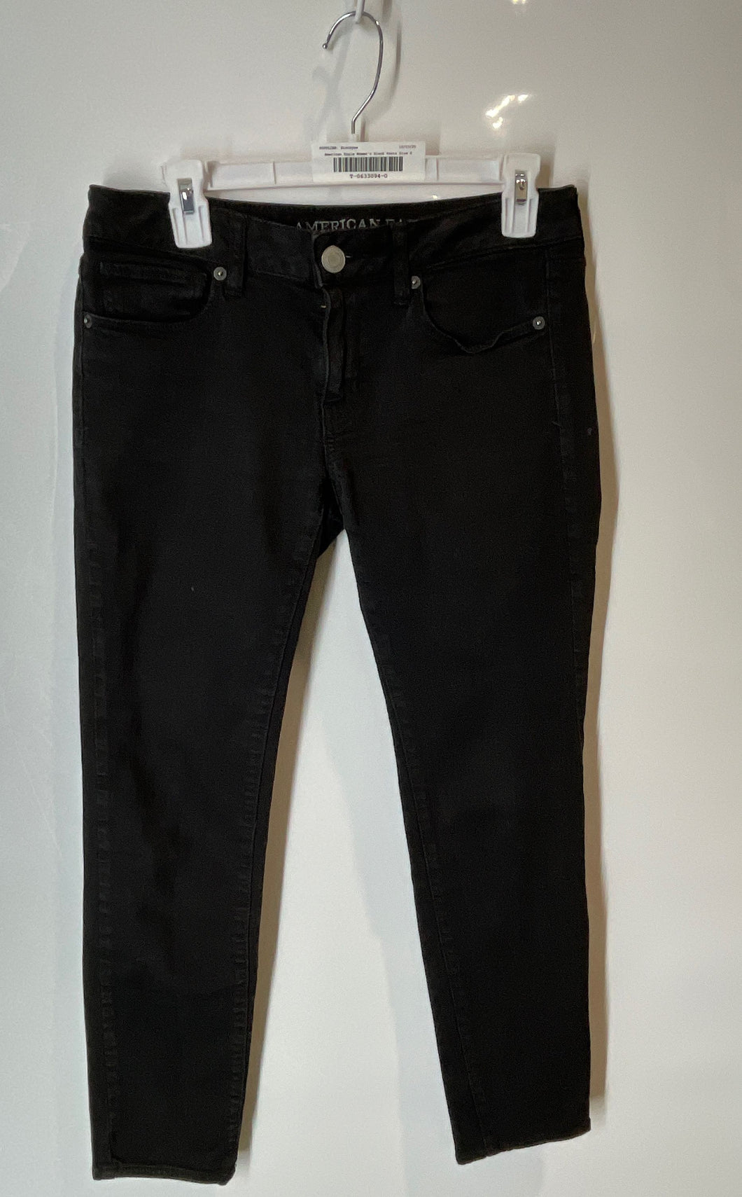 American Eagle Womens Black Stretch Pocket Skinny Leg Jeans Size 6