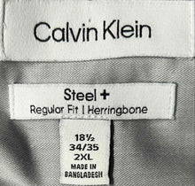Load image into Gallery viewer, Calvin Klein Mens Light Gray Cotton Collared Long Sleeve Dress Shirt Size 2XL
