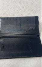 Load image into Gallery viewer, Coach Womens Black Signature Leather Trim Bifold Checkbook Wallet
