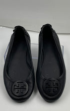 Load image into Gallery viewer, Authentic Tory Burch Womens Minnie Black Leather Slip-On Ballet Flats Size 8.5 M
